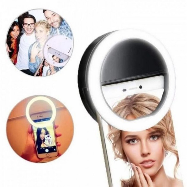 Светодиодное селфи кольцо Selfie Ring Light на батарейках