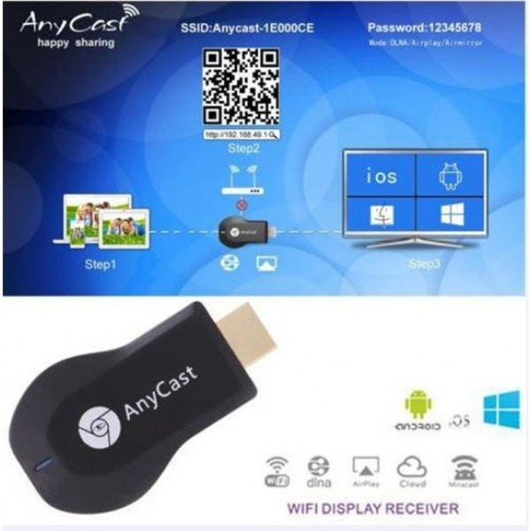 Медиаплеер Miracast AnyCast M2 Plus HDMI со встроенным Wi-Fi модулем