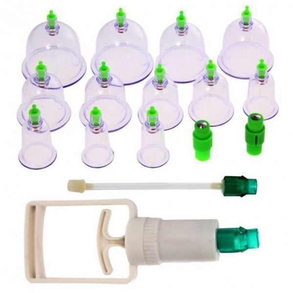 Антицелюлитные банки 12 шт pull out a vacuum apparatus KL с насосом