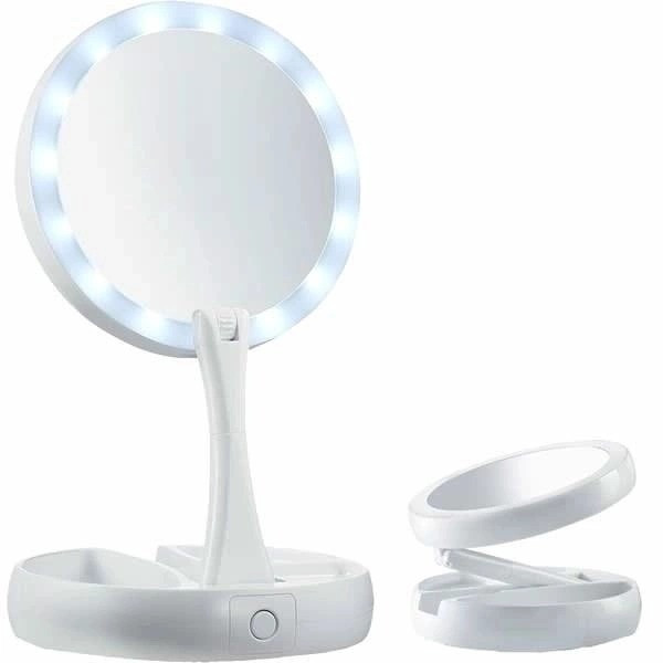Настольное зеркало с подсветкой Led и увеличением для макияжа My Fold Away