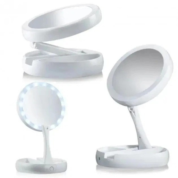 Настольное зеркало с подсветкой Led и увеличением для макияжа My Fold Away