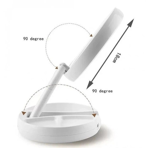 Настольное зеркало с подсветкой Led и увеличением для макияжа My Fold Away