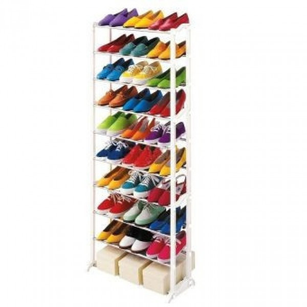 Полка для обуви Amazing Shoe Rack на 30 пар оганайзер для обуви белый