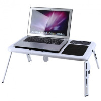Портативный складной столик для ноутбука с охлаждением 2 USB кулерами E-Table LD-09 черный