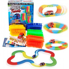 Гоночная трасса Магик Трек 3,2 метра Glow Tracks, 220 деталей и машинка с LED подсветкой Magic Tracks (MT01)