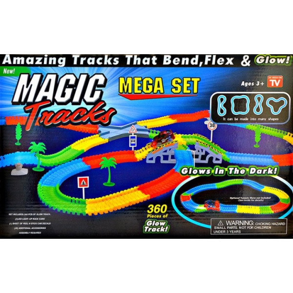 Детский светящийся гоночный трек-конструктор Magic Tracks 360 деталей