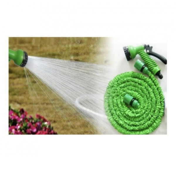 Шланг садовый для полива Magic Hose зеленый саморастягивающийся 22,5 м