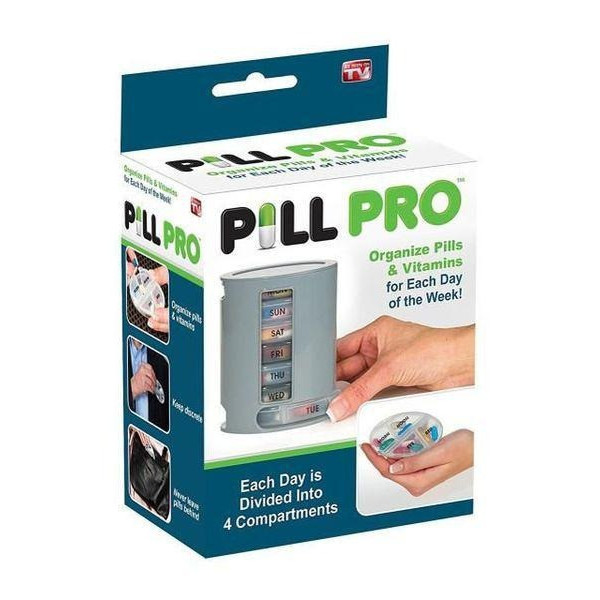 Органайзер для таблеток на 7 дней Pill Pro таблетница серая