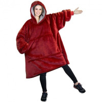 Плед толстовка двухсторонняя халат с капюшоном и рукавами Blanket Huggle Hoodie