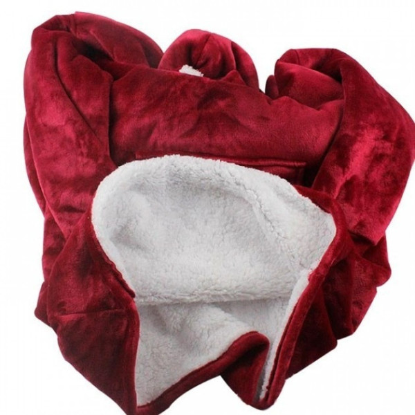 Плед толстовка двухсторонняя халат с капюшоном и рукавами Blanket Huggle Hoodie
