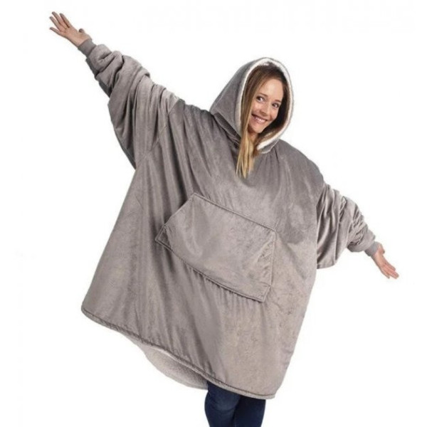 Плед толстовка двухсторонняя халат с капюшоном и рукавами Blanket Huggle Hoodie