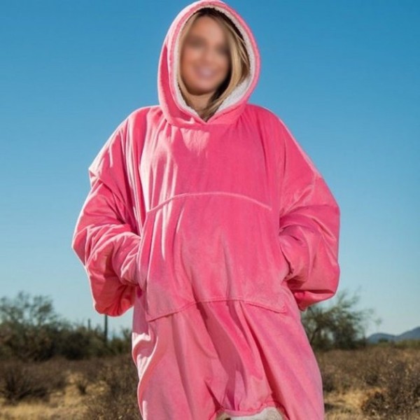 Плед толстовка двухсторонняя халат с капюшоном и рукавами Blanket Huggle Hoodie