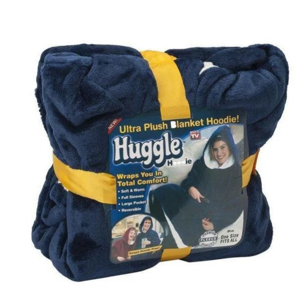 Плед толстовка двухсторонняя халат с капюшоном и рукавами Blanket Huggle Hoodie