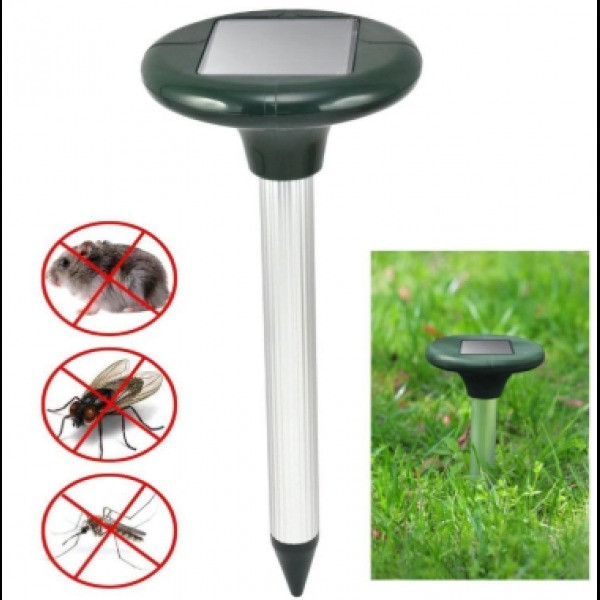 Ультразвуковой отпугиватель кротов, грызунов и змей Solar Rodent Repeller на солнечной батарее