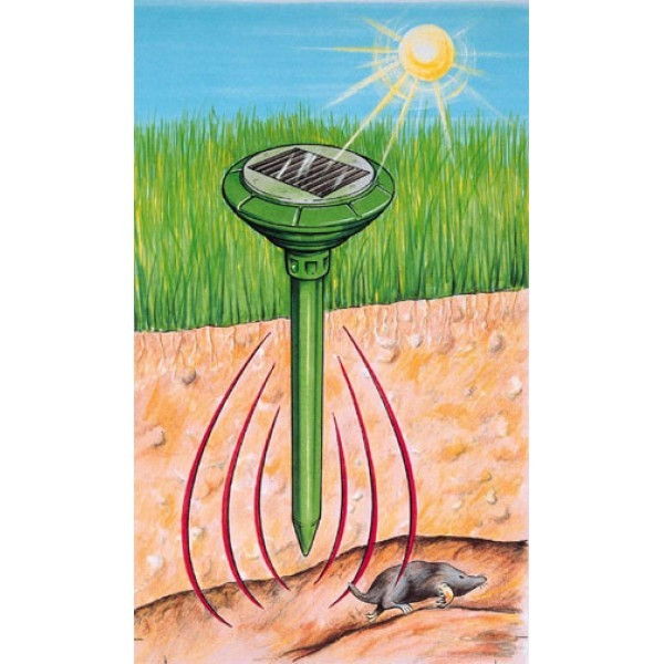 Ультразвуковой отпугиватель кротов, грызунов и змей Solar Rodent Repeller на солнечной батарее