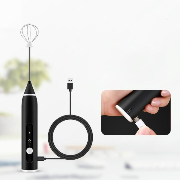 Портативный ручной миксер капучино USB 2 в 1 аккумуляторный