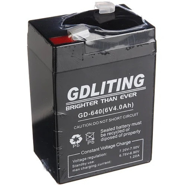 Универсальный аккумулятор Battery GD-640 6V 4A с герметического корпуса и низким саморазрядом