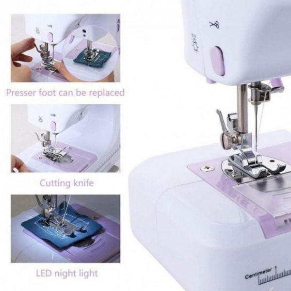 Швейная машинка портативная Household Sewing Machine FHSM-505 с оверлоком от батареек