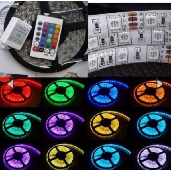Многоцветная RGB светодиодная LED лента с диодом SMD2835 с питанием 12V и степенью защиты IP65