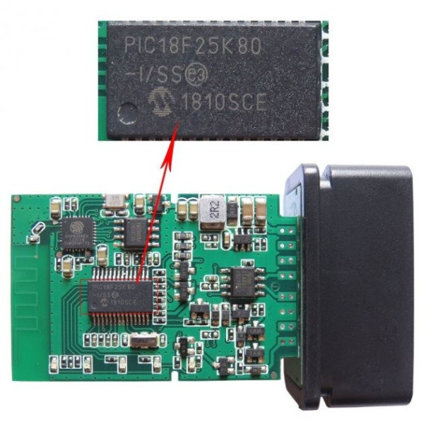 Автосканер диагностический адаптер OBD2 WiFi ELM327 v1.5 PIC18F25K80 OBD2
