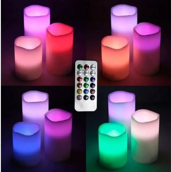 Светодиодный Ночник Набор свечей LED светильник 3 свечи 12 цветов Luma Candles Color Changing