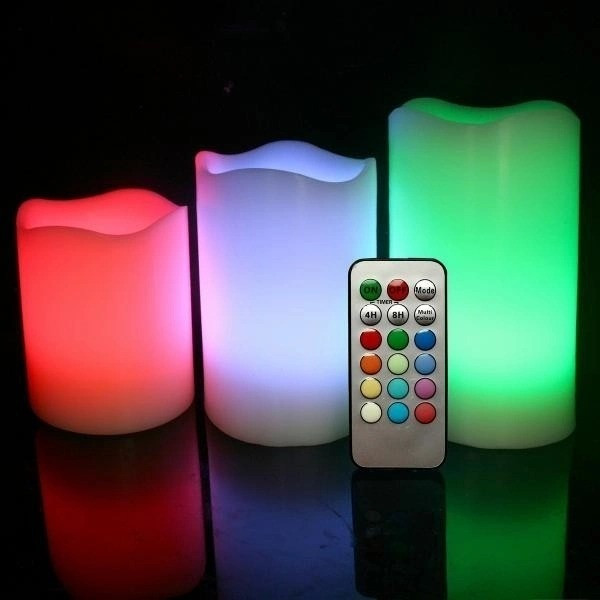 Светодиодный Ночник Набор свечей LED светильник 3 свечи 12 цветов Luma Candles Color Changing