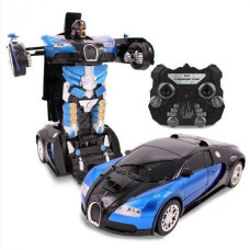 Машинка робот аккумуляторный автобот с пультом на радиоуправлении Bugatti Veyron Robot Car Size 1:18