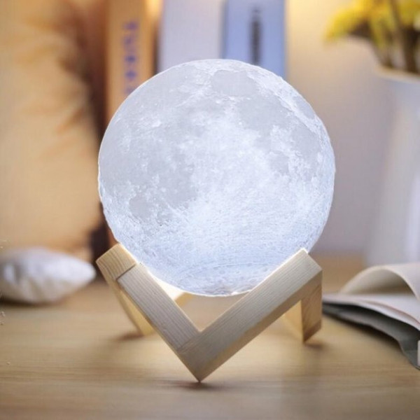 Лампа Луна 3D Moon Lamp со встроенным аккумулятором разноцветная луна