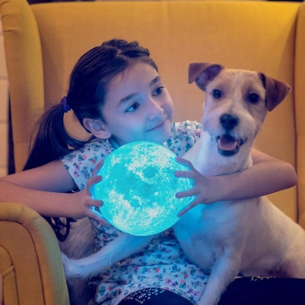 Лампа Луна 3D Moon Lamp со встроенным аккумулятором разноцветная луна