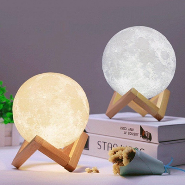 Лампа Луна 3D Moon Lamp со встроенным аккумулятором разноцветная луна