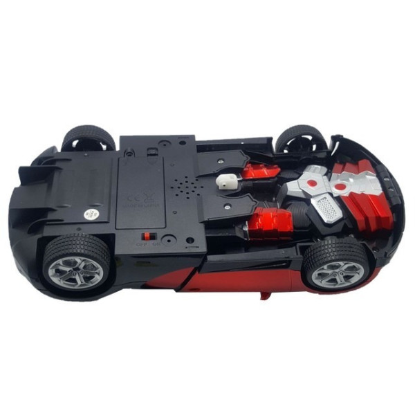 Машинка робот аккумуляторный автобот с пультом на радиоуправлении Bugatti Veyron Robot Car Size 1:18 Красная