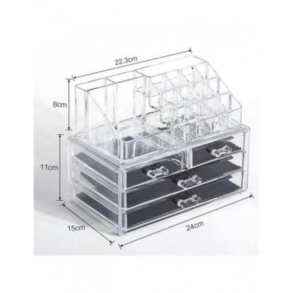 Акриловий органайзер для косметики Cosmetic Storage Box прозрачный