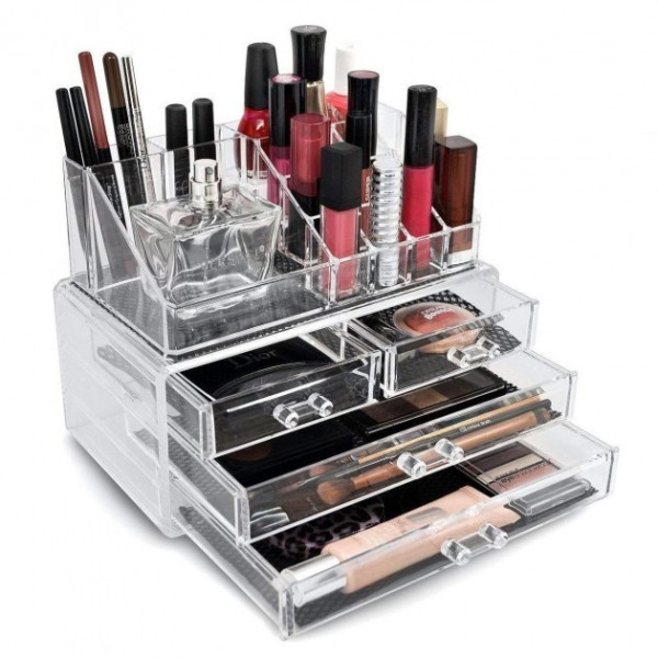 Акриловий органайзер для косметики Cosmetic Storage Box прозрачный