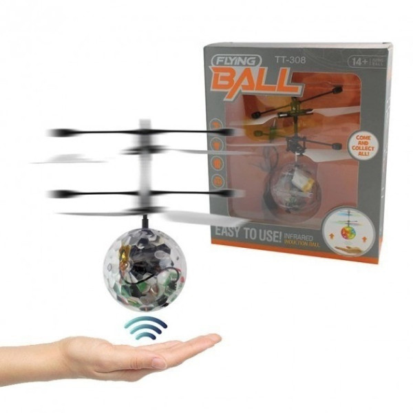 Летающий светящийся шар вертолет Sensor Flying Ball сенсор от руки