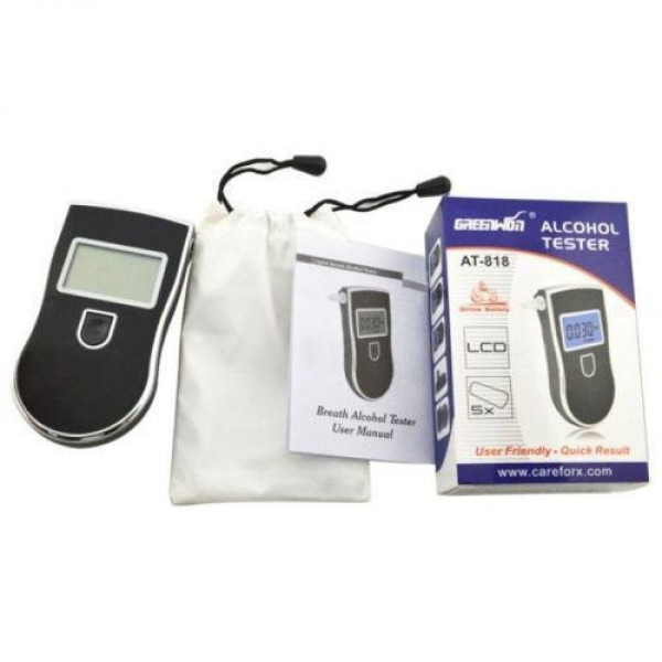 Профессиональный цифровой персональный алкотестер Tester AT-818 c экраном
