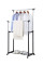 Двойная телескопическая вешалка напольная стойка Double Pole Clothes Horse черная