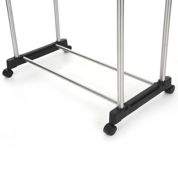 Двойная телескопическая вешалка напольная стойка Double Pole Clothes Horse черная
