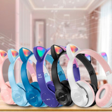 Наушники Bluetooth беспроводные с кошачьими ушками Y-47 разныъ цветов