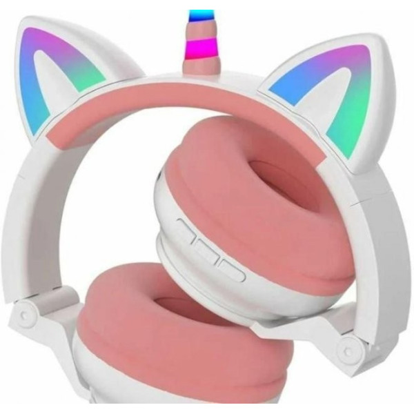 Наушники детские Ear STN-27 Cat LED Единорог + кошачьи ушки с подсветкой Bluetooth
