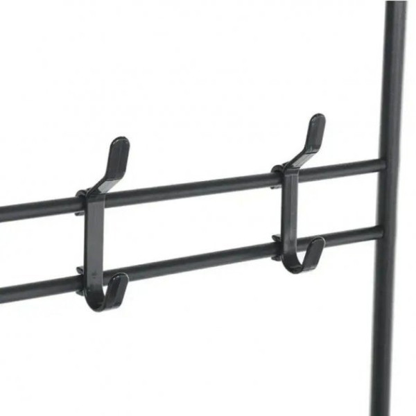 Вешалка для одежды с полками для обуви New simple floor clothes rack чёрная