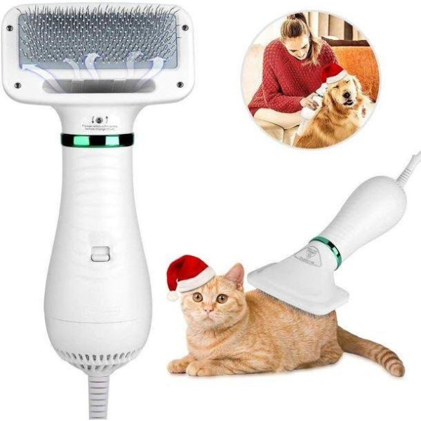 Фен щетка для шерсти животных Pet Grooming Dryer WN 10 2в1 белая