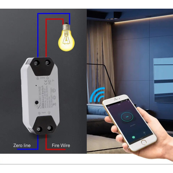 Беспроводной WiFi выключатель реле для умного дома Home 10Ас приложением iOS