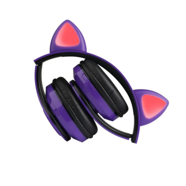 Детские беспроводные Bluetooth наушники с подсветкой Y47 Cat Ear с ушками