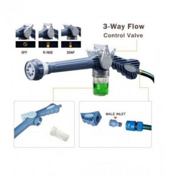 Насадка на шланг водомет распылитель воды с отсеком для моющих средств Ez Jet Water Cannon