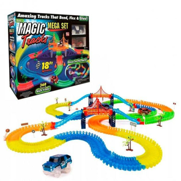 Magic tracks светящаяся гибкая дорога, гоночная трасса на 360 деталей