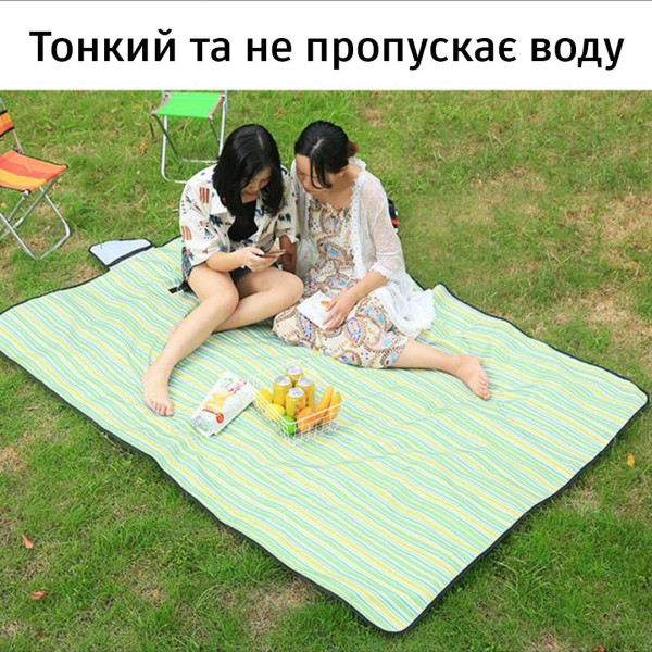 Водонепроницаемый коврик для пикника, кемпинга и пляжа 147х180 см