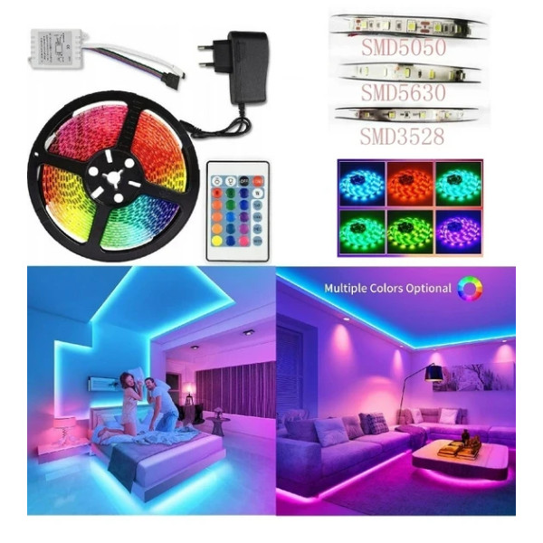 Умная светодиодная лента с пультом smd 5050 RGB 5 м