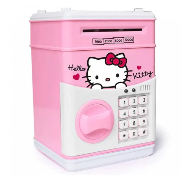 Электронная копилка сейф с отпечатком пальца и кодовым замком Carton Bank "Hello Kitty"