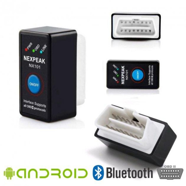 Универсальный диагностический сканер OBD2 ELM327 NX101 V1.5 Bluetooth с кнопкой ON/OFF