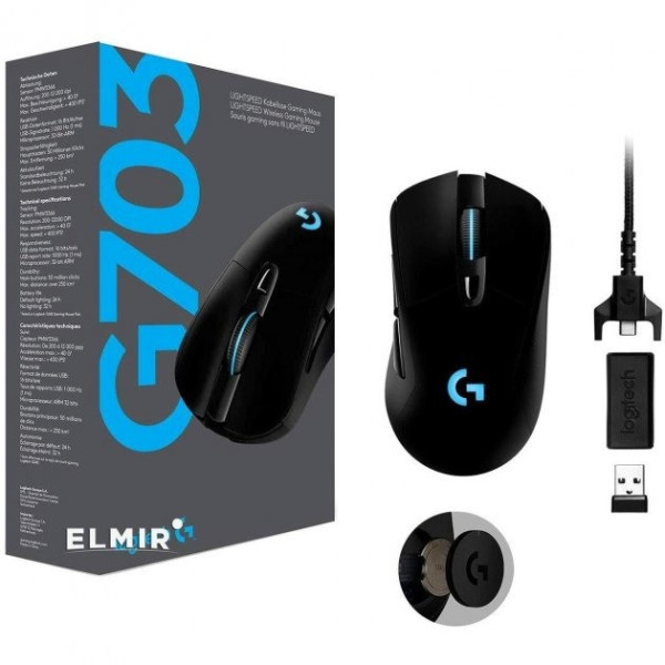 Беспроводная USB черная игровая мышь G703 Hero 16K Lightspeed Gaming Mouse